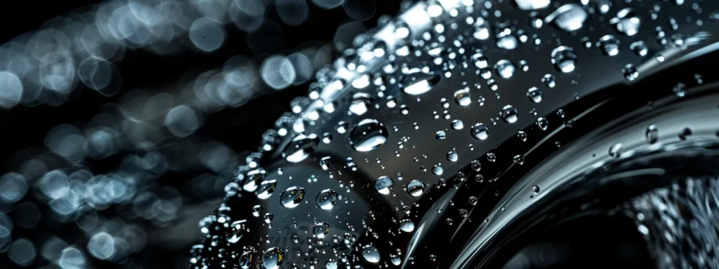 a close-up view of a gleaming, modern kitchen faucet with water droplets glistening on its surface, symbolizing the urgency of resolving plumbing issues in tacoma homes.