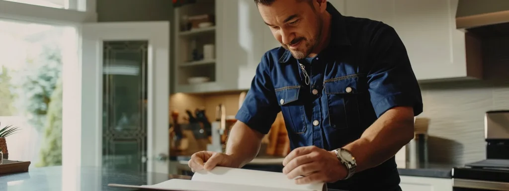 a confident plumber in a crisp uniform expertly examines intricate piping in a modern, well-lit home, capturing the essence of professionalism and the importance of expert plumbing services.