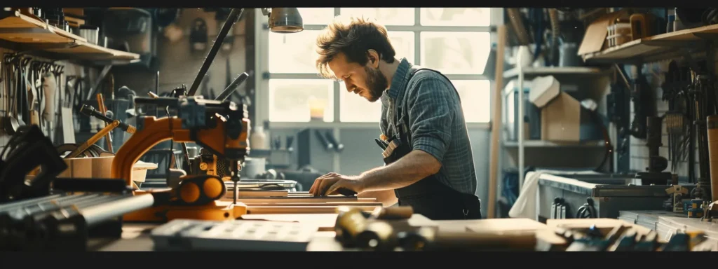 a focused plumber in a well-lit workshop diligently engages with high-tech equipment, symbolizing the commitment to ongoing training and mastery of evolving plumbing techniques.