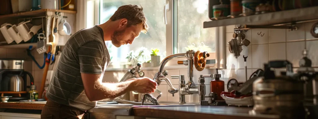 a pristine, organized homespun scene of a homeowner inspecting a gleaming, well-maintained plumbing system, bathed in warm natural light streaming through a window, symbolizing routine upkeep and efficiency.