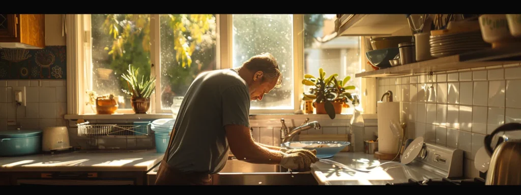 a professional plumber efficiently repairs a gleaming kitchen sink, showcasing the importance of reliable plumbing services in tacoma with bright, natural lighting streaming through a nearby window.