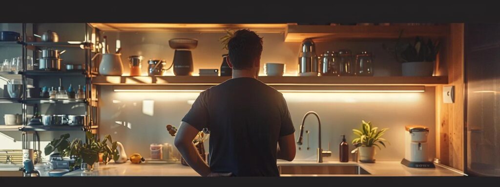 a trusted plumber confidently examines an intricate piping system in a bright, modern home, showcasing the importance of regular maintenance and strong client relationships through expert communication and attention to detail.