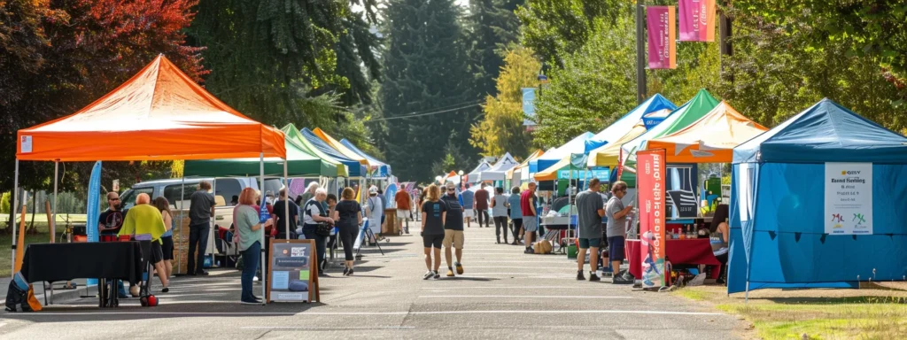 a vibrant community event showcasing dependable tacoma plumbers actively engaging with local residents, surrounded by colorful banners and cheerful families, emphasizing their commitment to service and support.