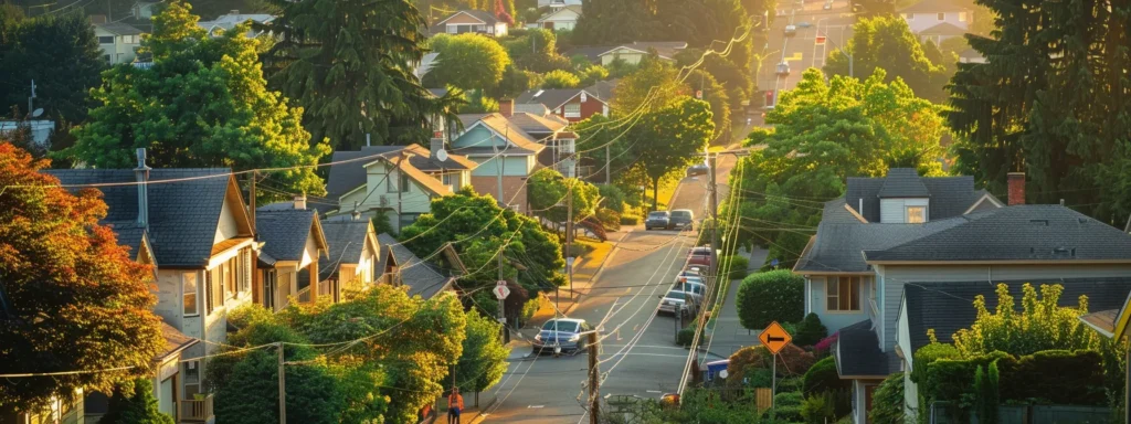 a vibrant tacoma neighborhood showcases a skilled technician inspecting a gleaming new pipe installation against a backdrop of charming homes, bathed in soft afternoon light, symbolizing the crucial transformation of plumbing systems for safe and sustainable living.