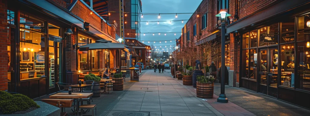 a bustling tacoma commercial district showcases efficient plumbing installations, with modern pipes gleaming under bright overhead lights, symbolizing the essential services that keep businesses thriving.