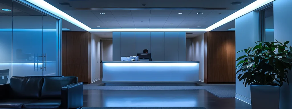 a sleek, modern office space showcases a focused professional reviewing hvac service cost reports on a tablet, illuminated by the soft glow of overhead lighting, emphasizing the urgency and importance of understanding emergency ac repair fees.