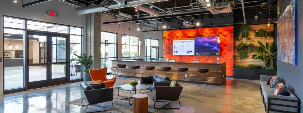 a sleek, modern office with a professional consultant presenting a detailed cost breakdown for hvac services on a digital screen, showcasing transparent quotes and financing options against a backdrop of industrial decor.