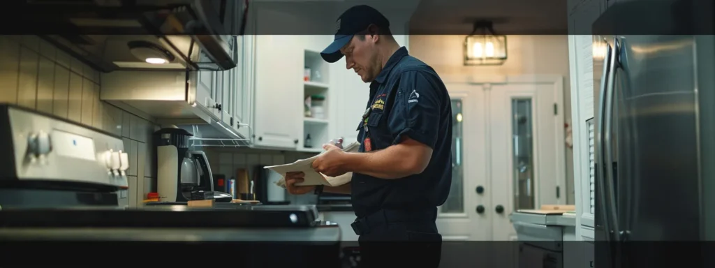 a local tacoma plumber confidently addresses a plumbing emergency in a well-lit residential kitchen, showcasing their expertise and prompt response to minimize disruption and damage.
